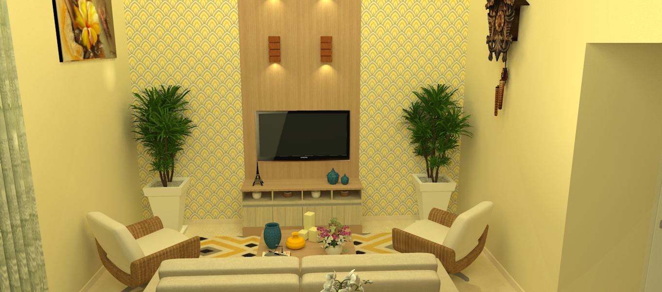 Sala com pé-direito duplo