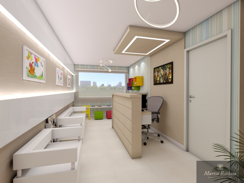 Projeto de interiores de consultório pediátrico